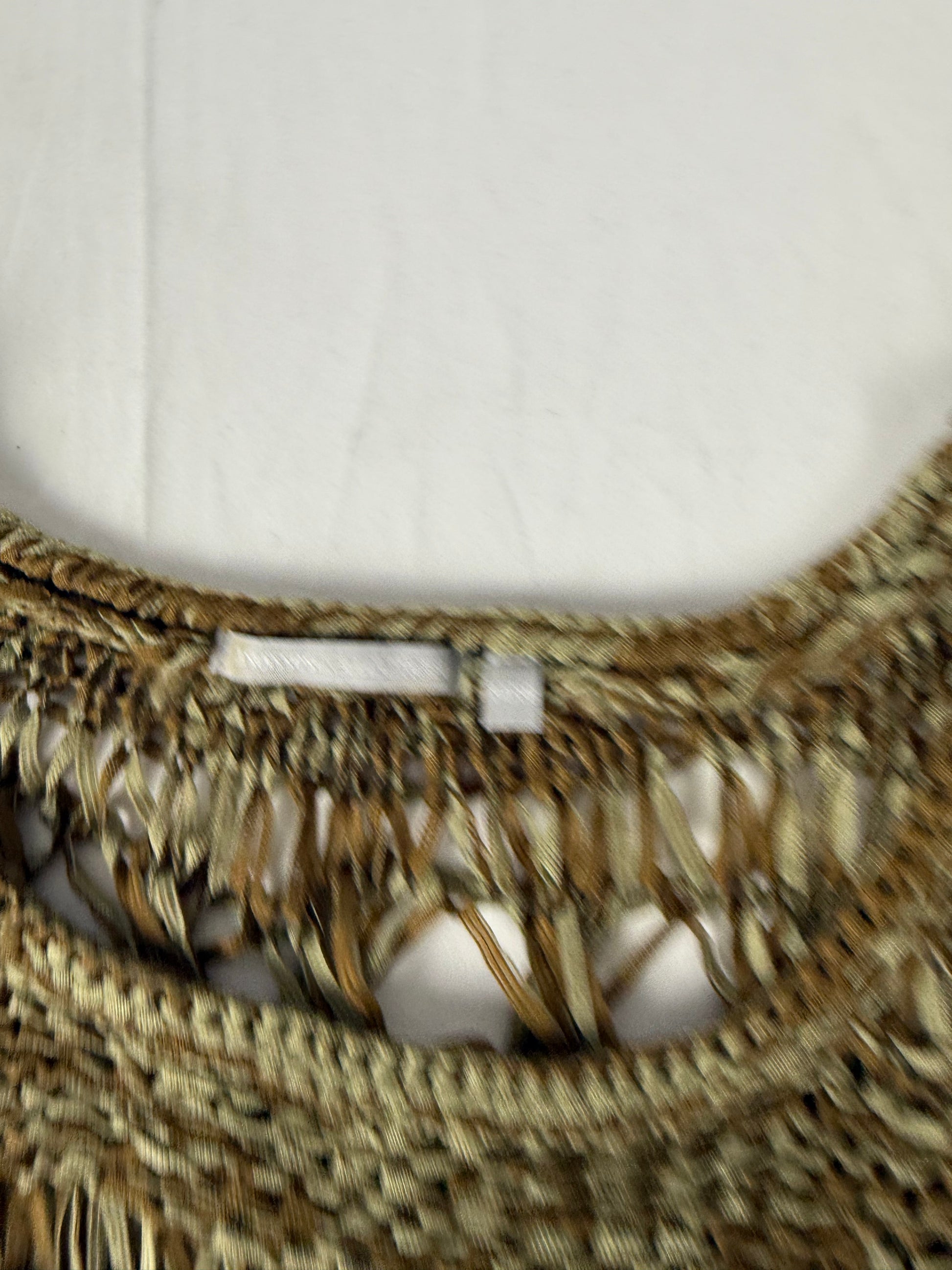 Khaki crochet tight fit tee (XS/S)