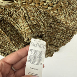 Khaki crochet tight fit tee (XS/S)