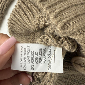 Beige buttons up wool cardigan jumper (XL)
