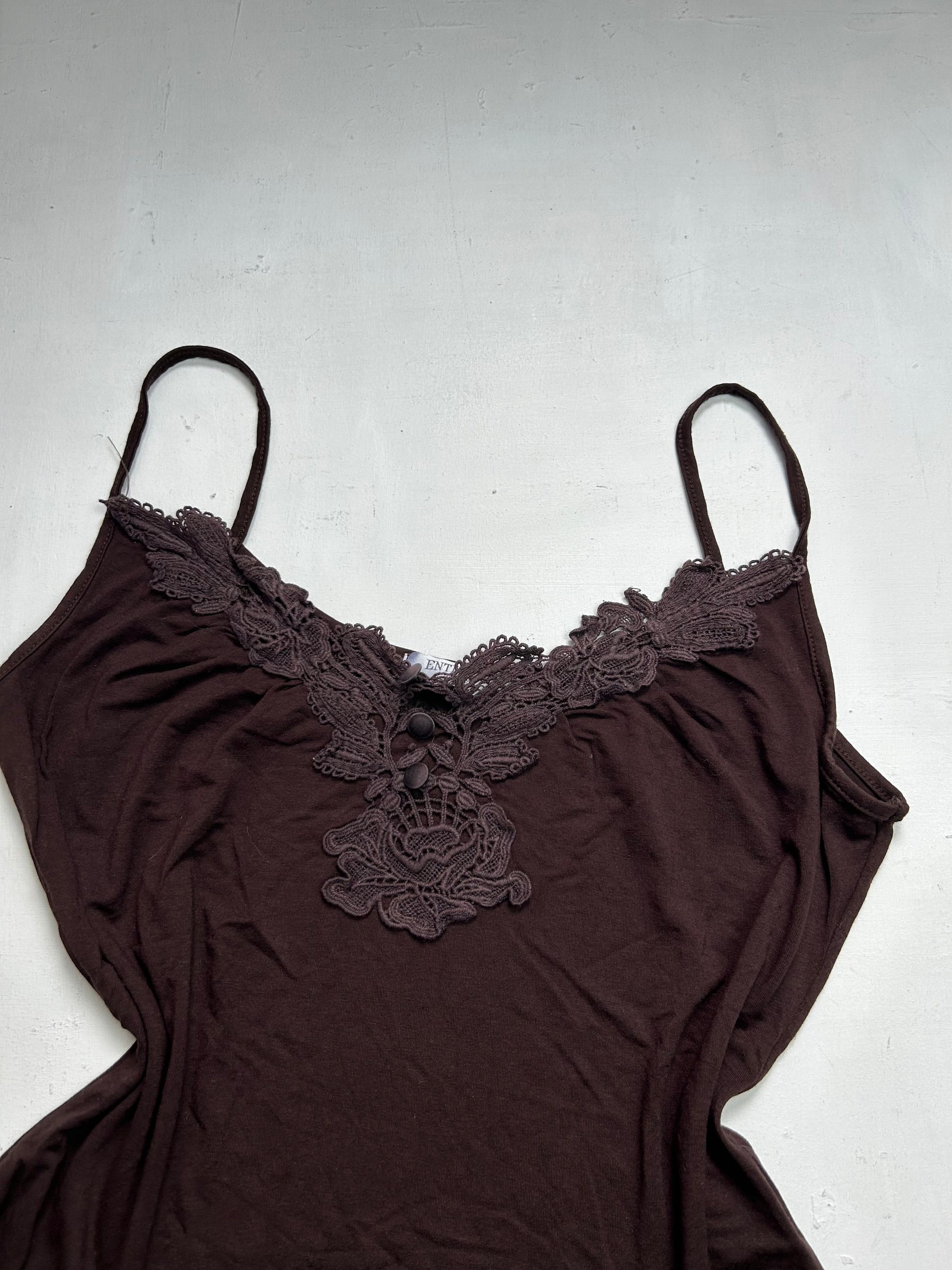 Brown lace cami top (L)