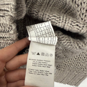 Beige high neck buttons up cardigan jumper (S)