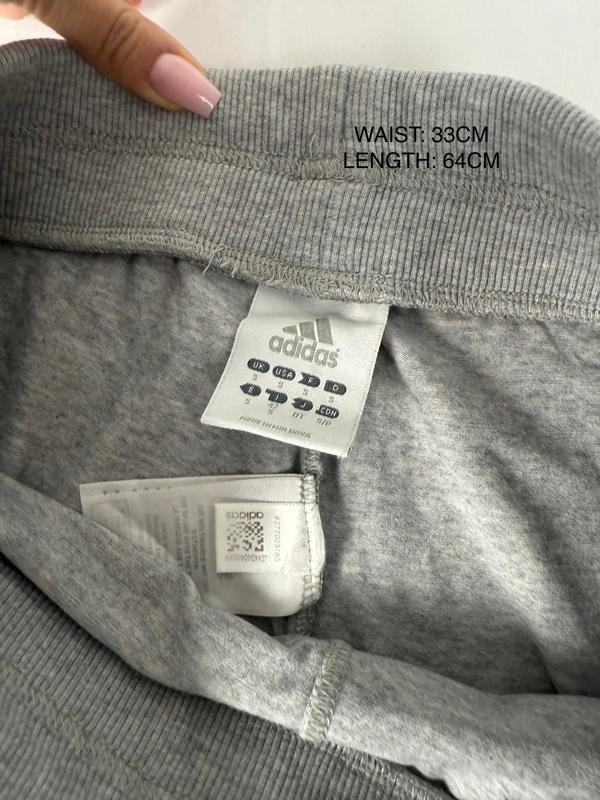 Grey striped low rise capri joggers pants (S)