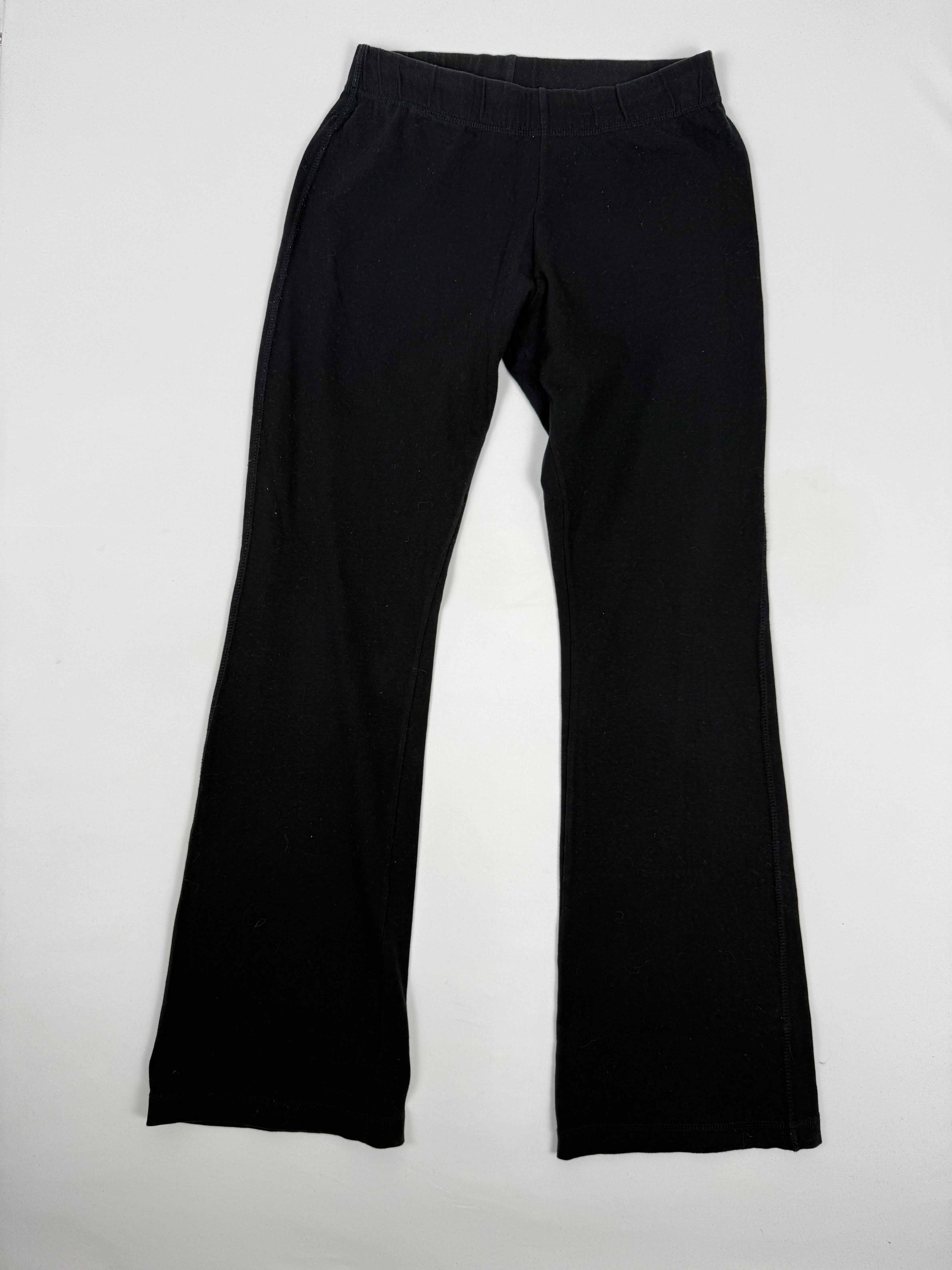 Black low rise yoga cotton pants (M)