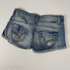 Blue denim low rise mini short (S)