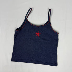 Navy tight fit cotton cami top (S)
