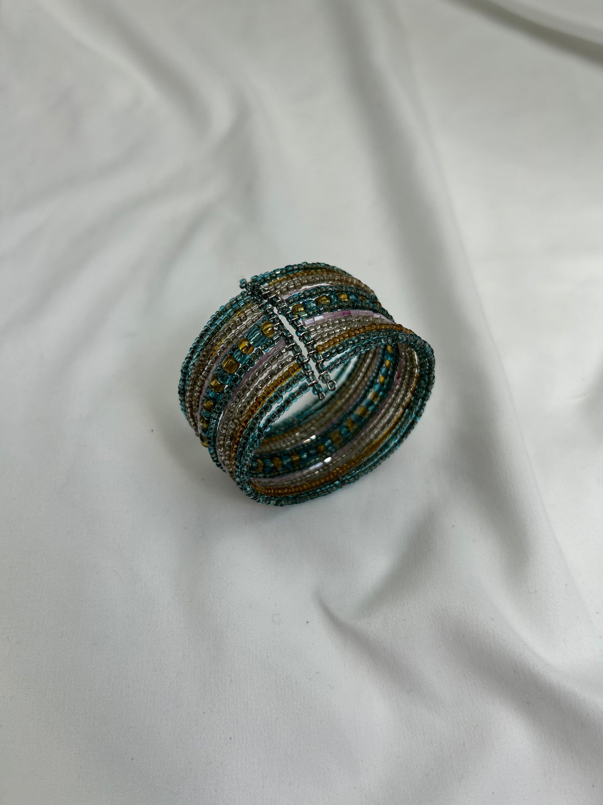 Pearls green bangle bracelet