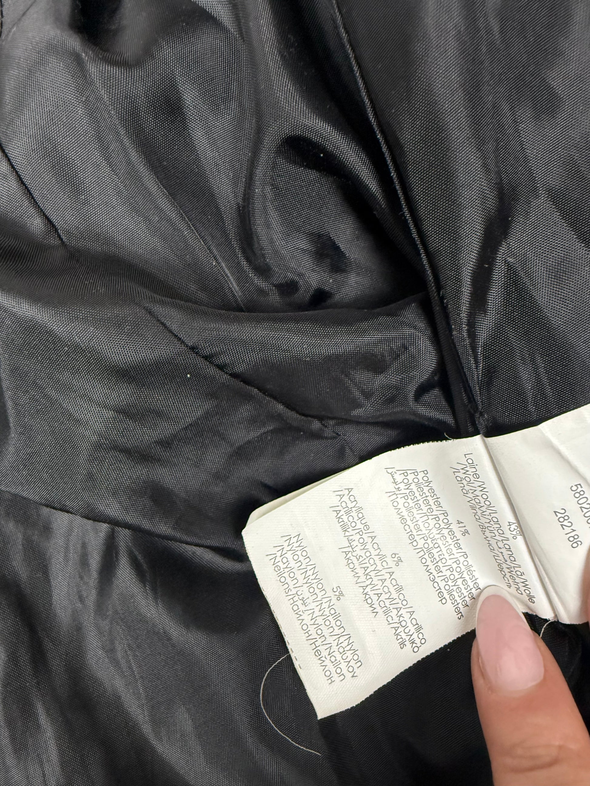 Beige oversized neck wool trench coat (S)