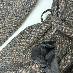 Beige oversized neck wool trench coat (S)