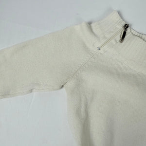 White bardot neck zip up jumper (S/M)