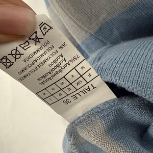 Blue striped V neck striped jumper (S/M)