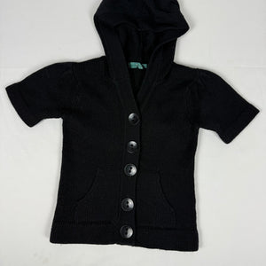 Black short sleeves hooded cardigan jumper (XS)