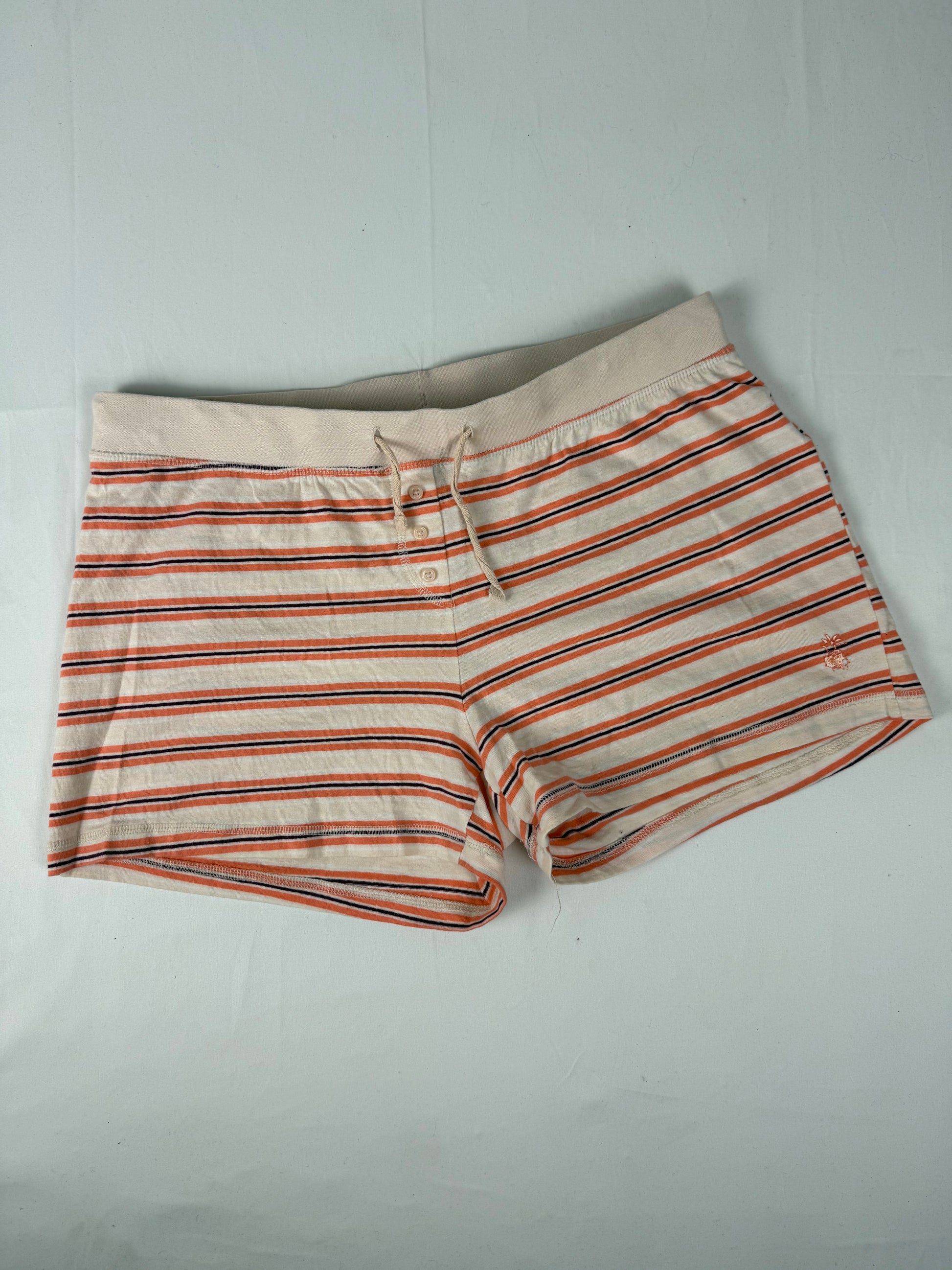 Orange striped low rise cotton mini short (L/XL)