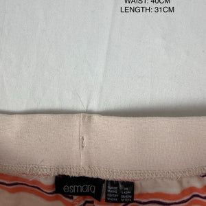 Orange striped low rise cotton mini short (L/XL)