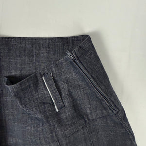 Navy low rise denim pleated mini skirt (S/M)