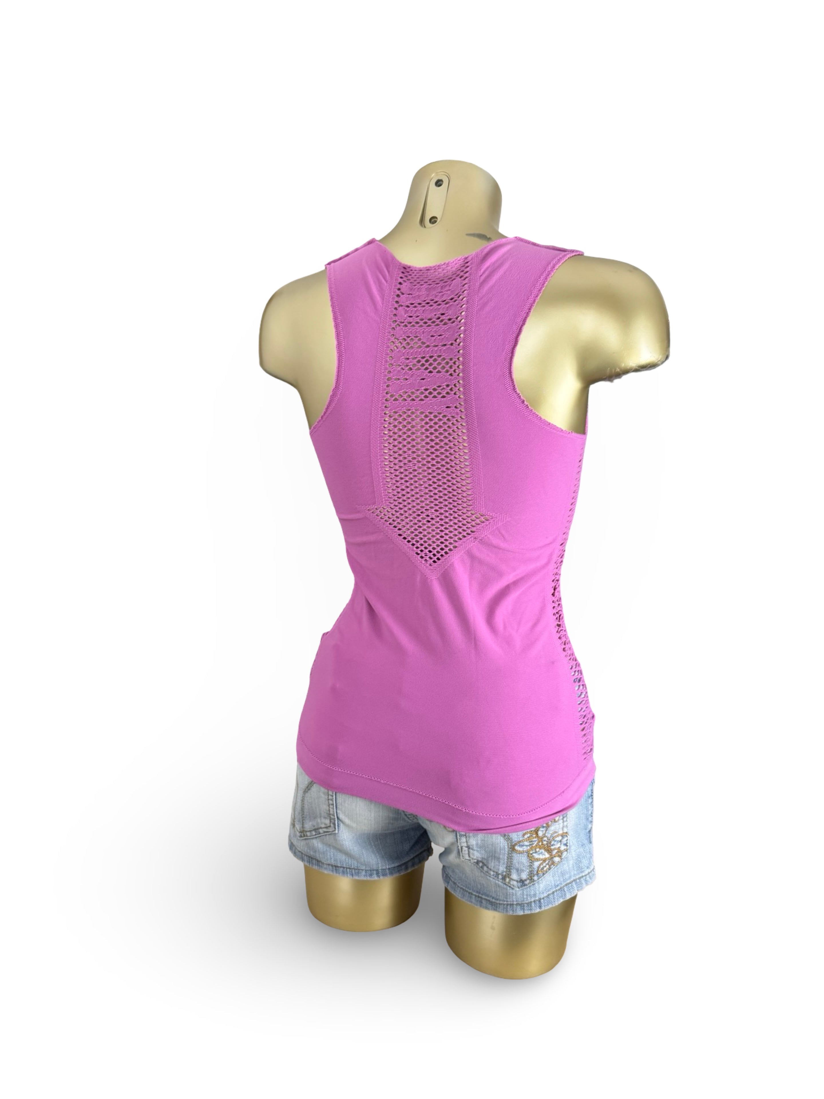 Pink stretchy activewear top (S/M)