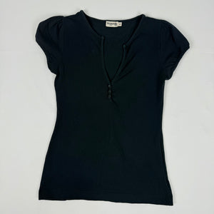 Black cotton tight fit tee (M/L)