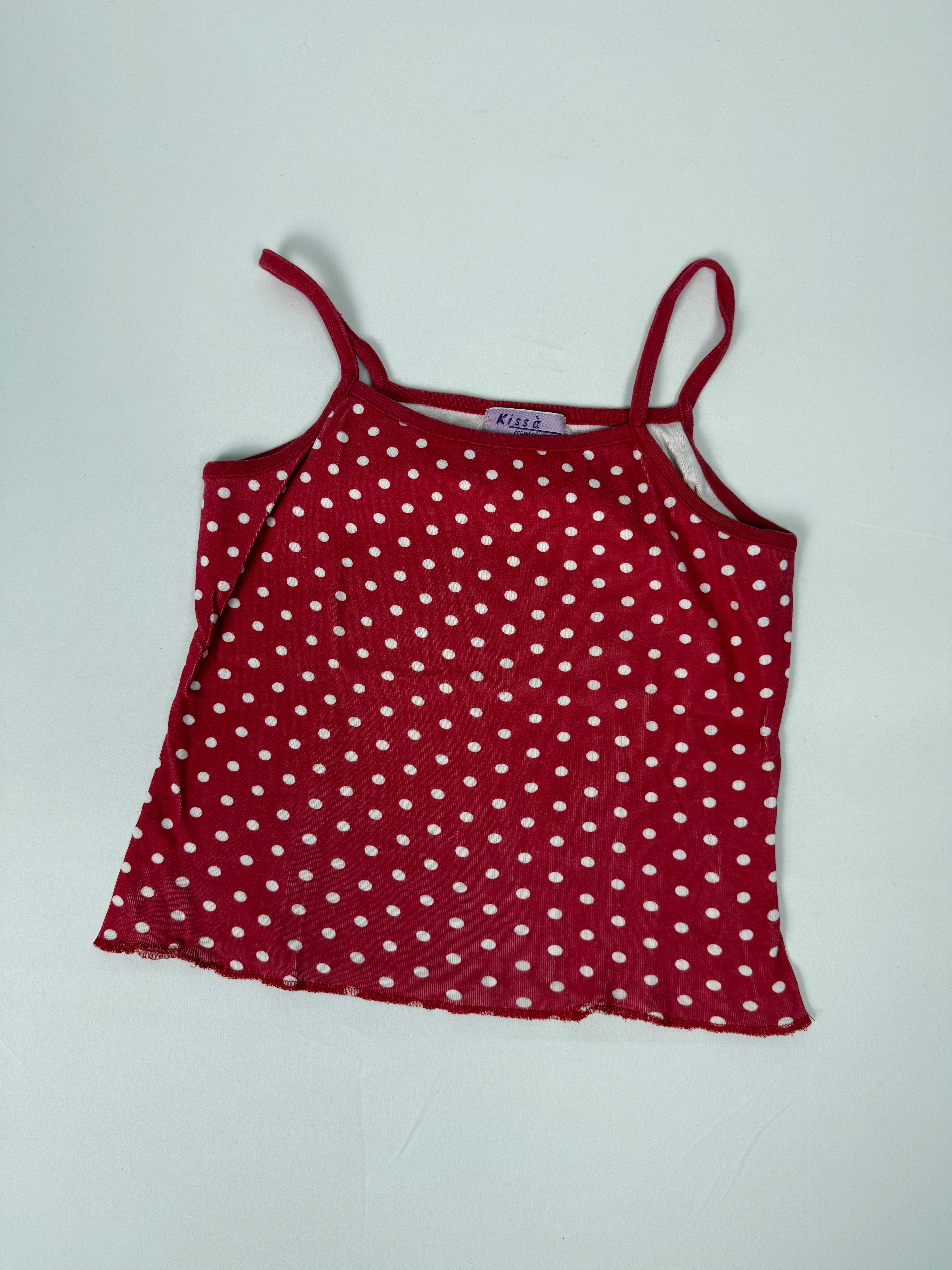 Red polka dots cami top (S)
