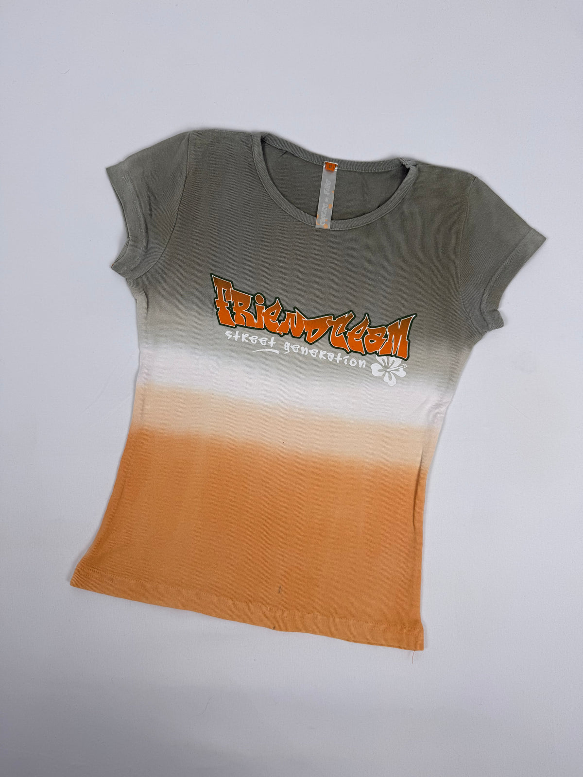 Khaki & orange cotton tee (XS)
