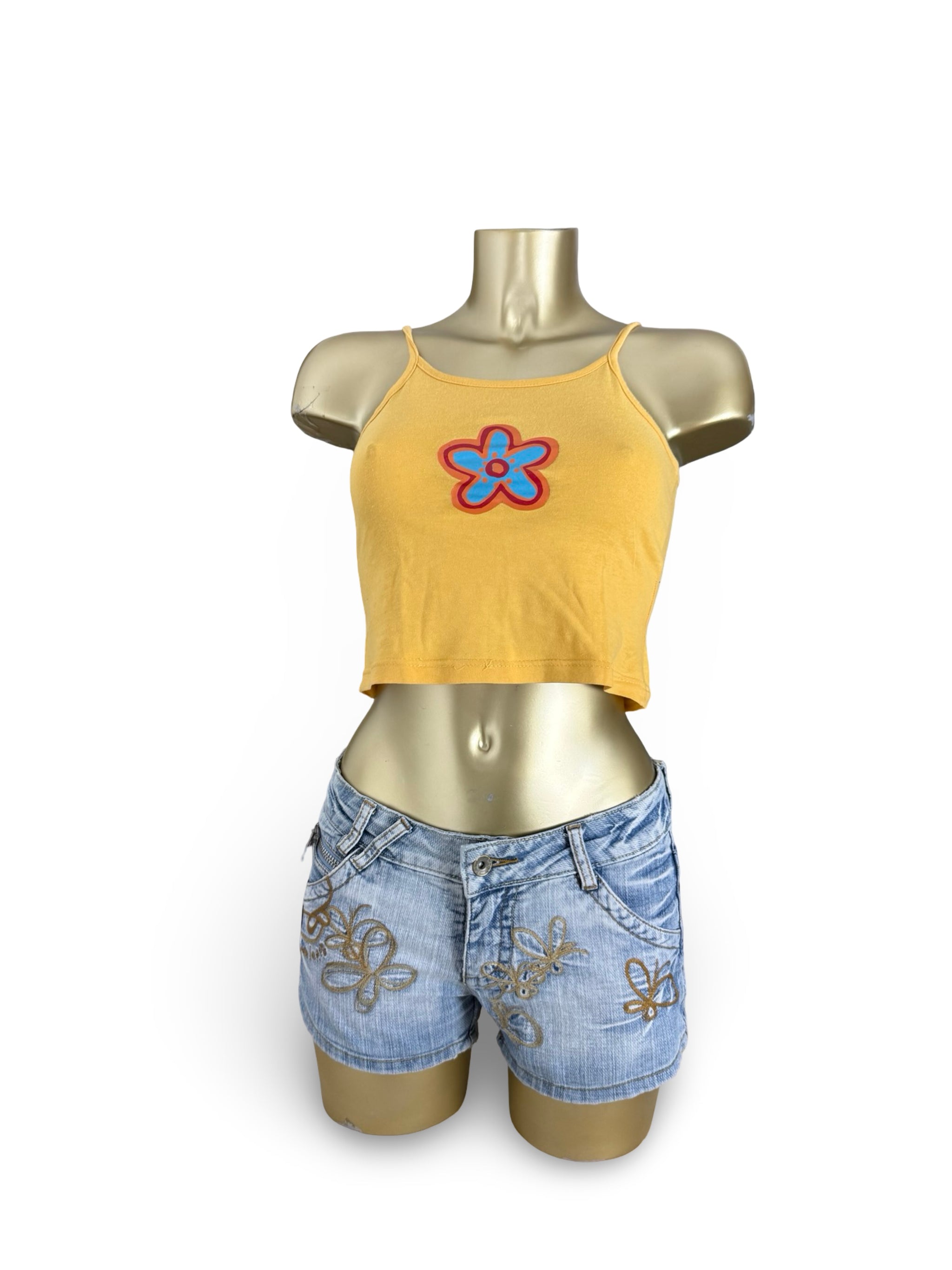 Yellow 100% cotton top (S)
