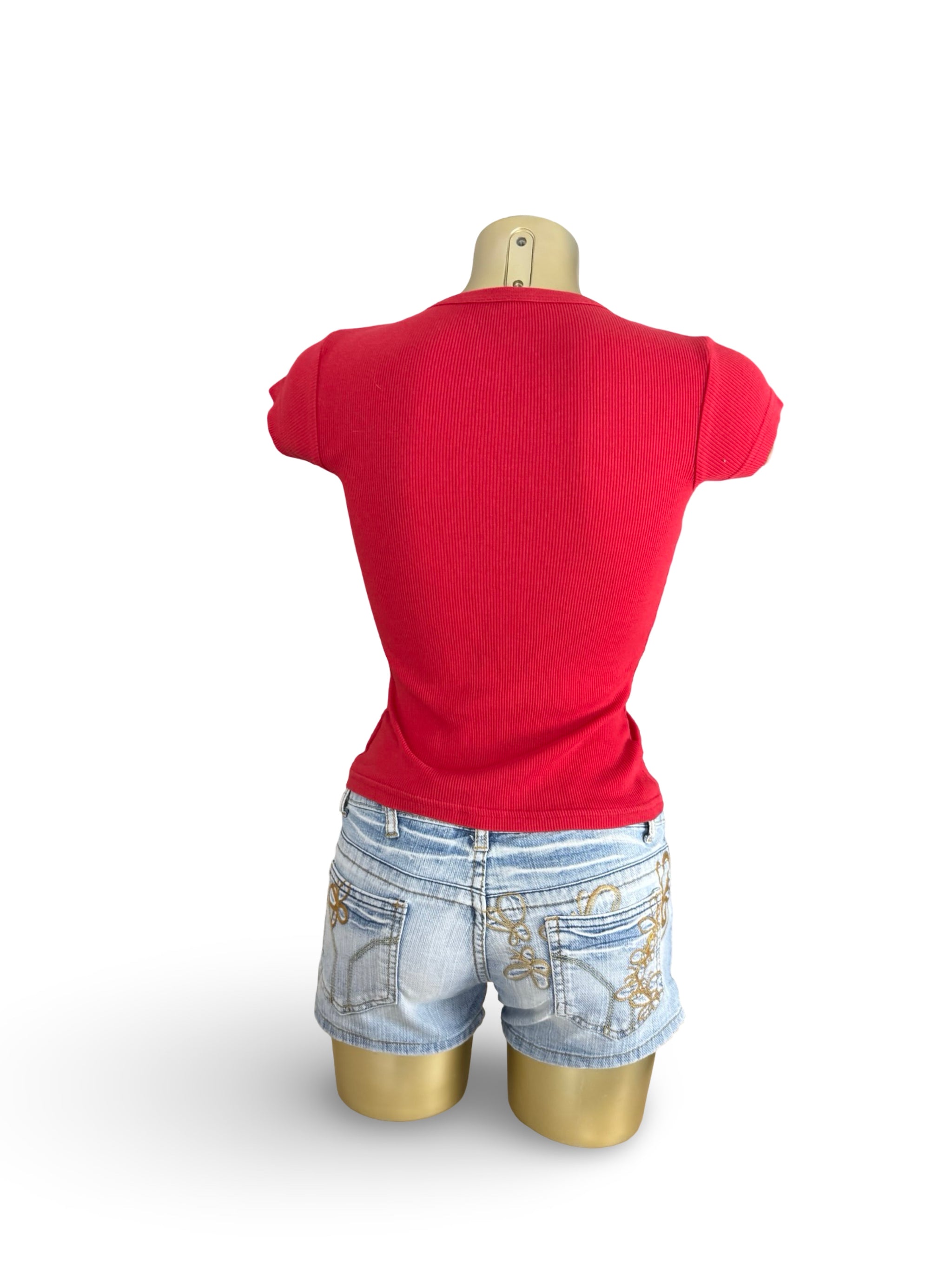 Red tight fit 100% cotton tee (S)