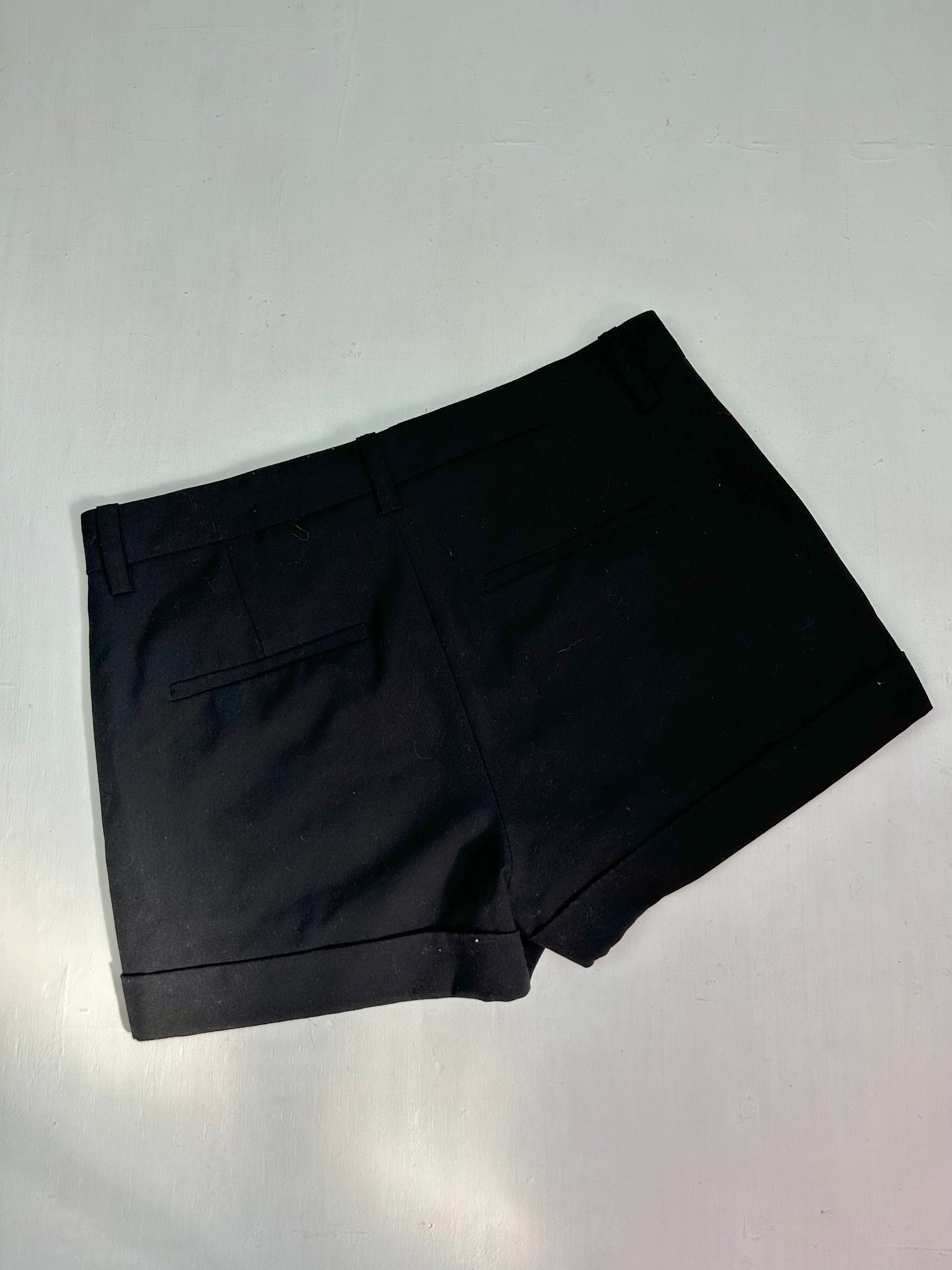 Black office low rise mini short (XS)