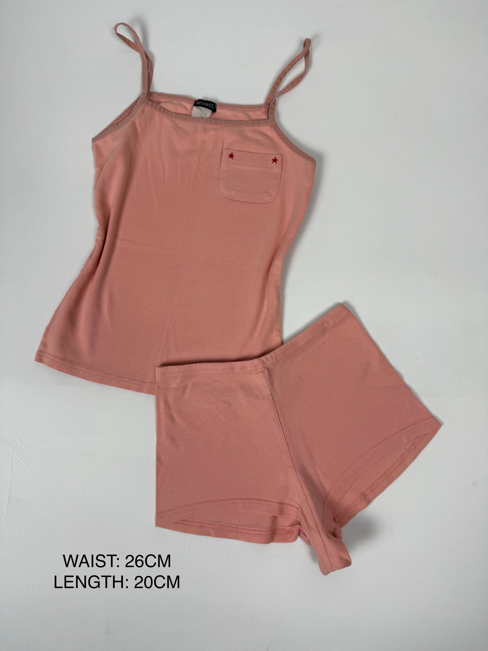 Pink tight fit mini short + top set (XS)