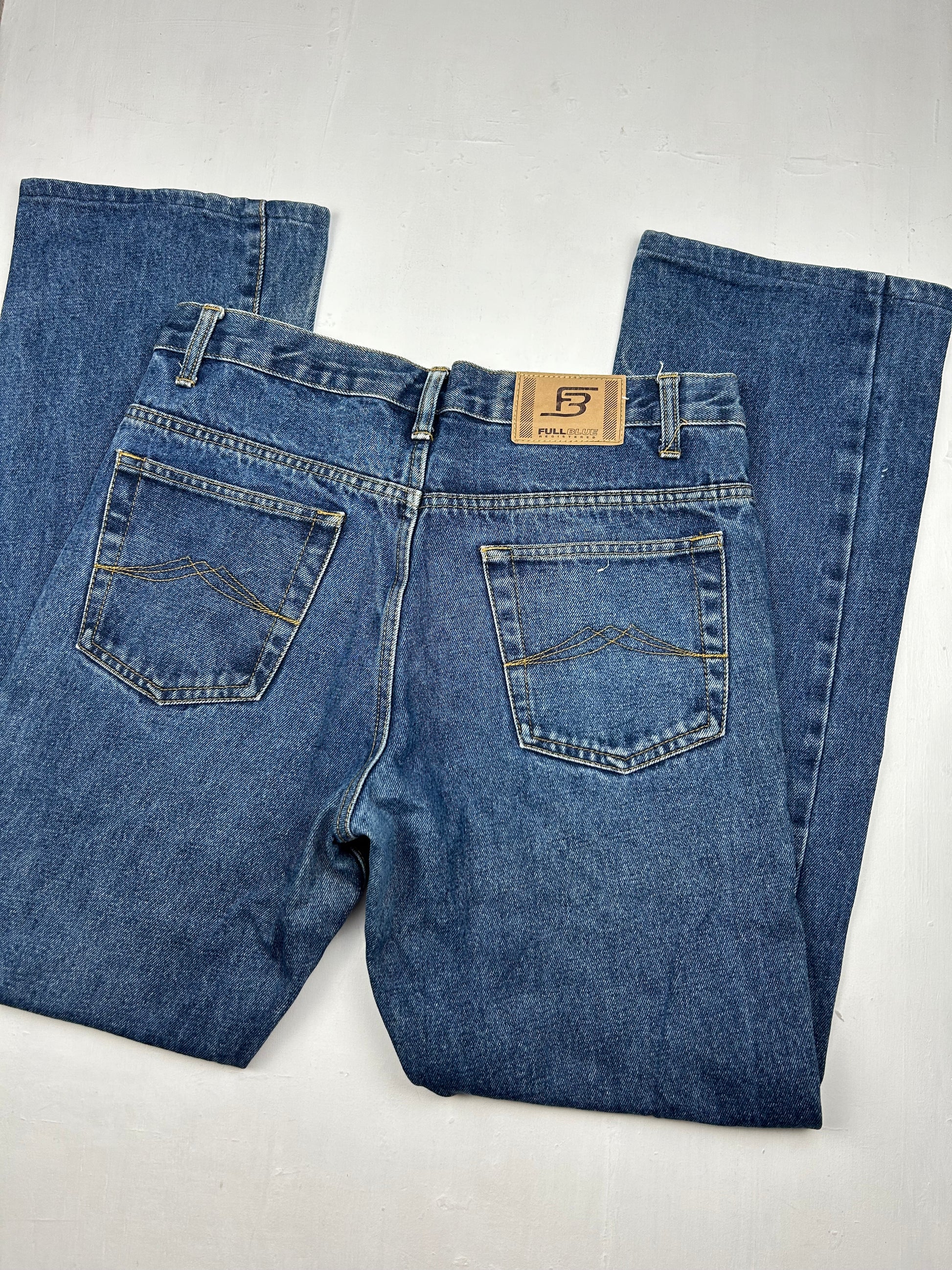 Blue denim low waist baggy pants (M)