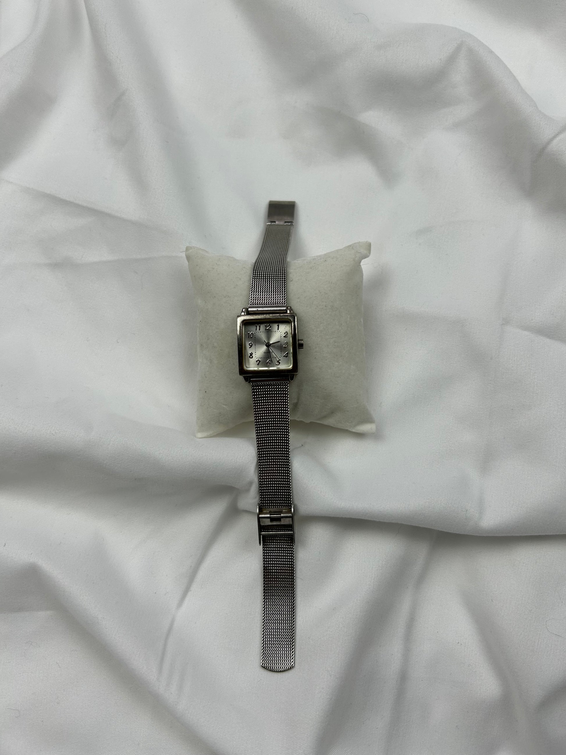 Vintage stainless steel silver bracelet watch jewelry