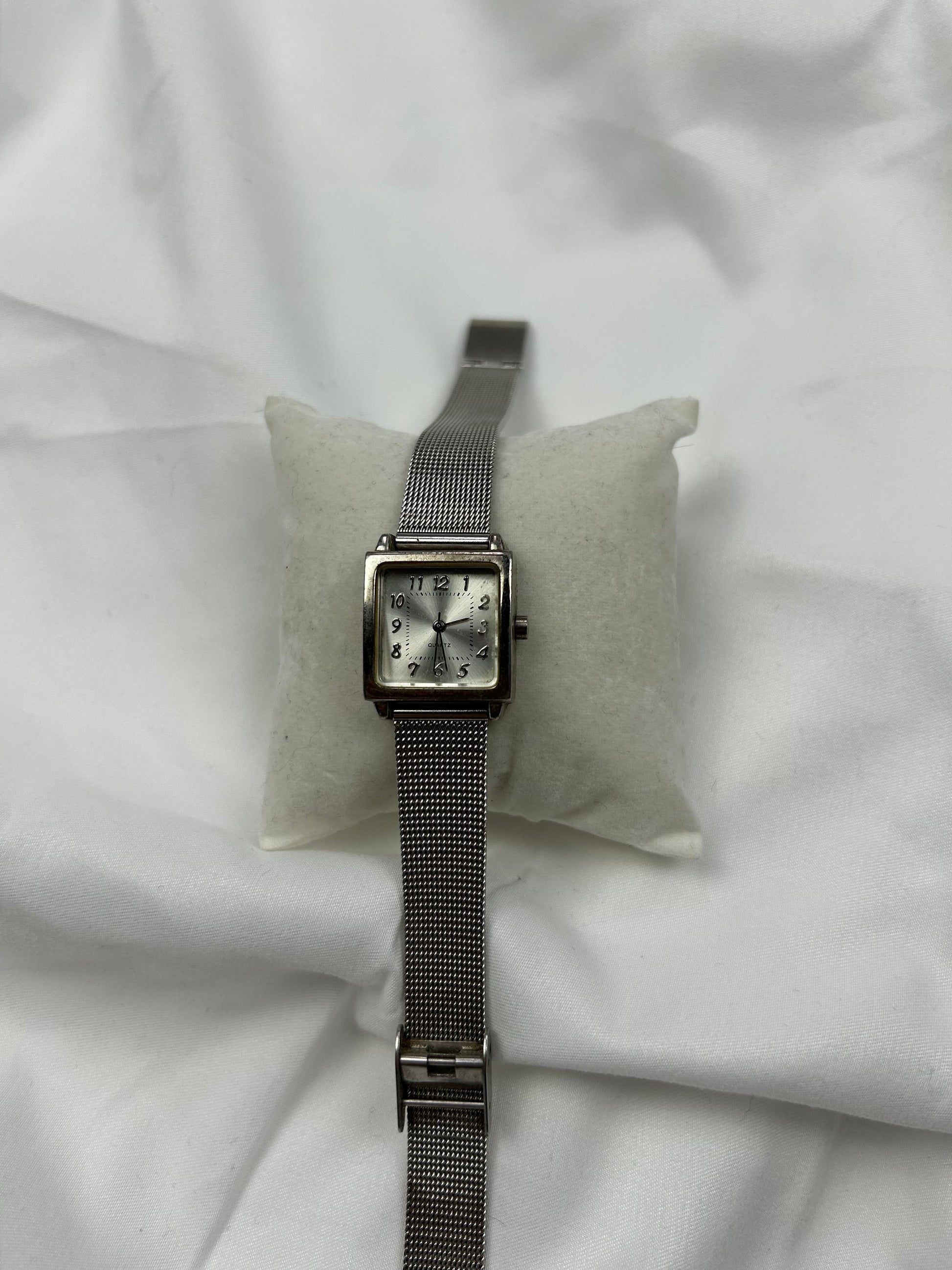 Vintage stainless steel silver bracelet watch jewelry