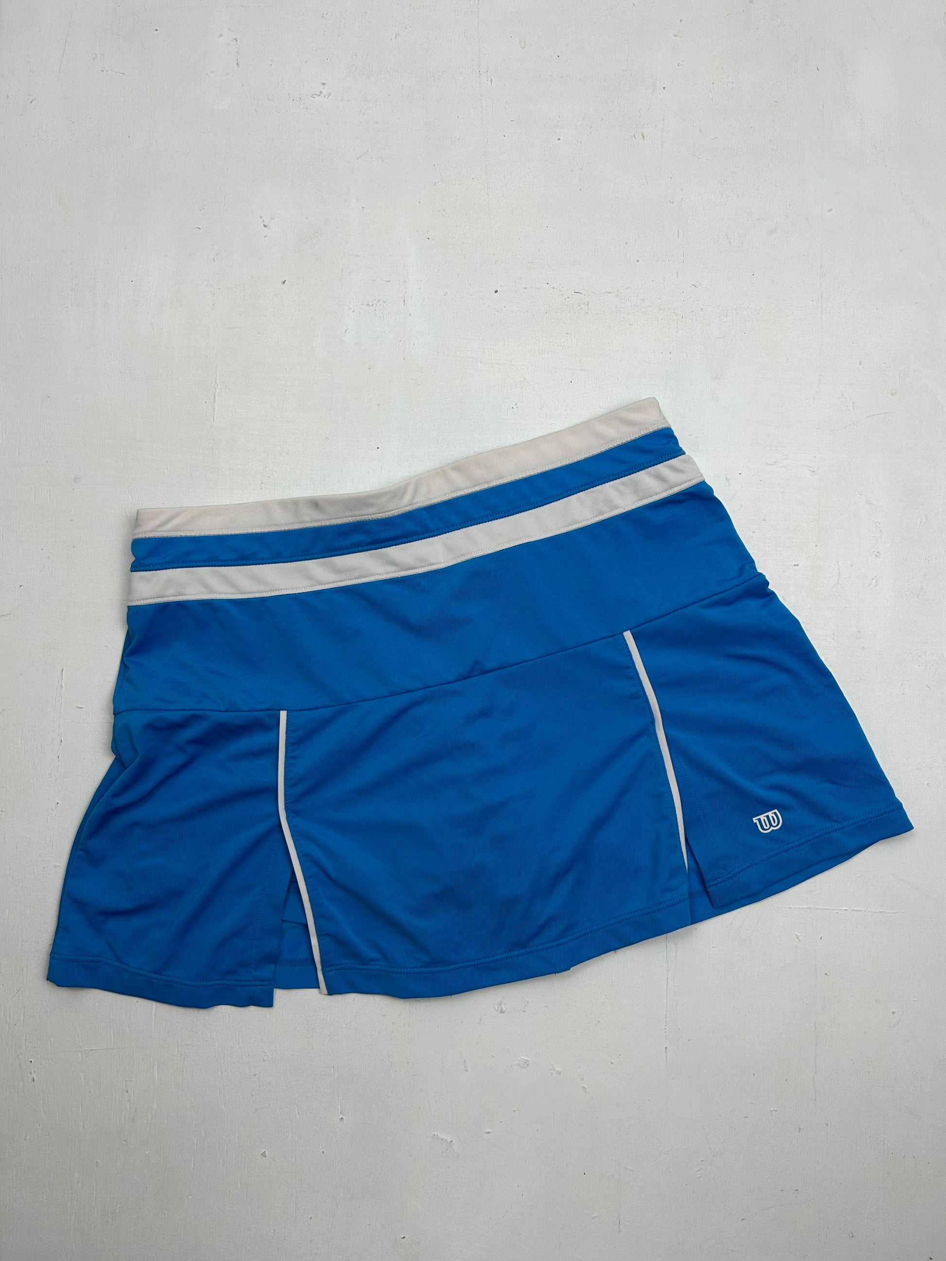 Blue low rise mini pleated tennis skirt (XS)