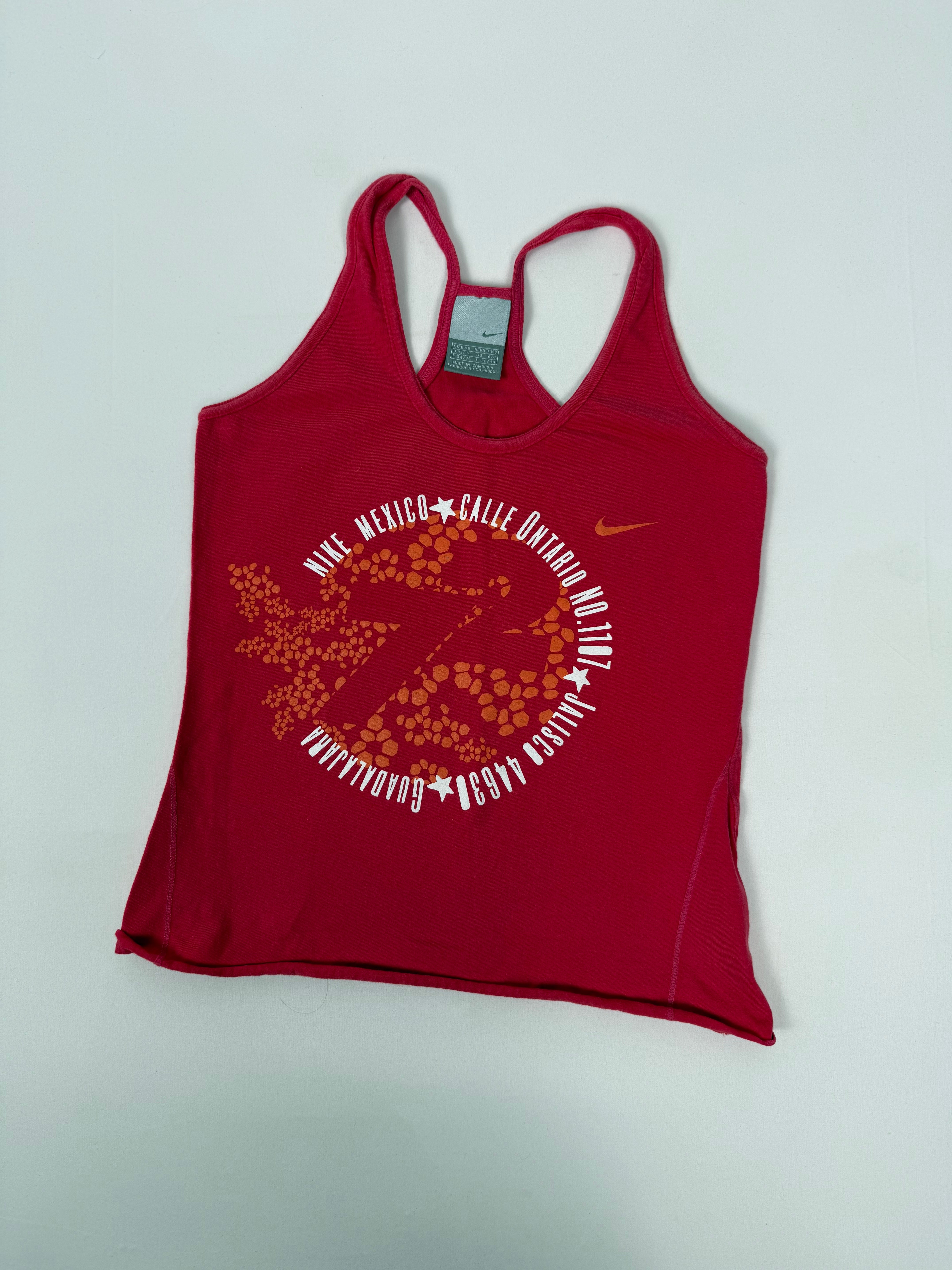 Red graphic activewear top (XS)
