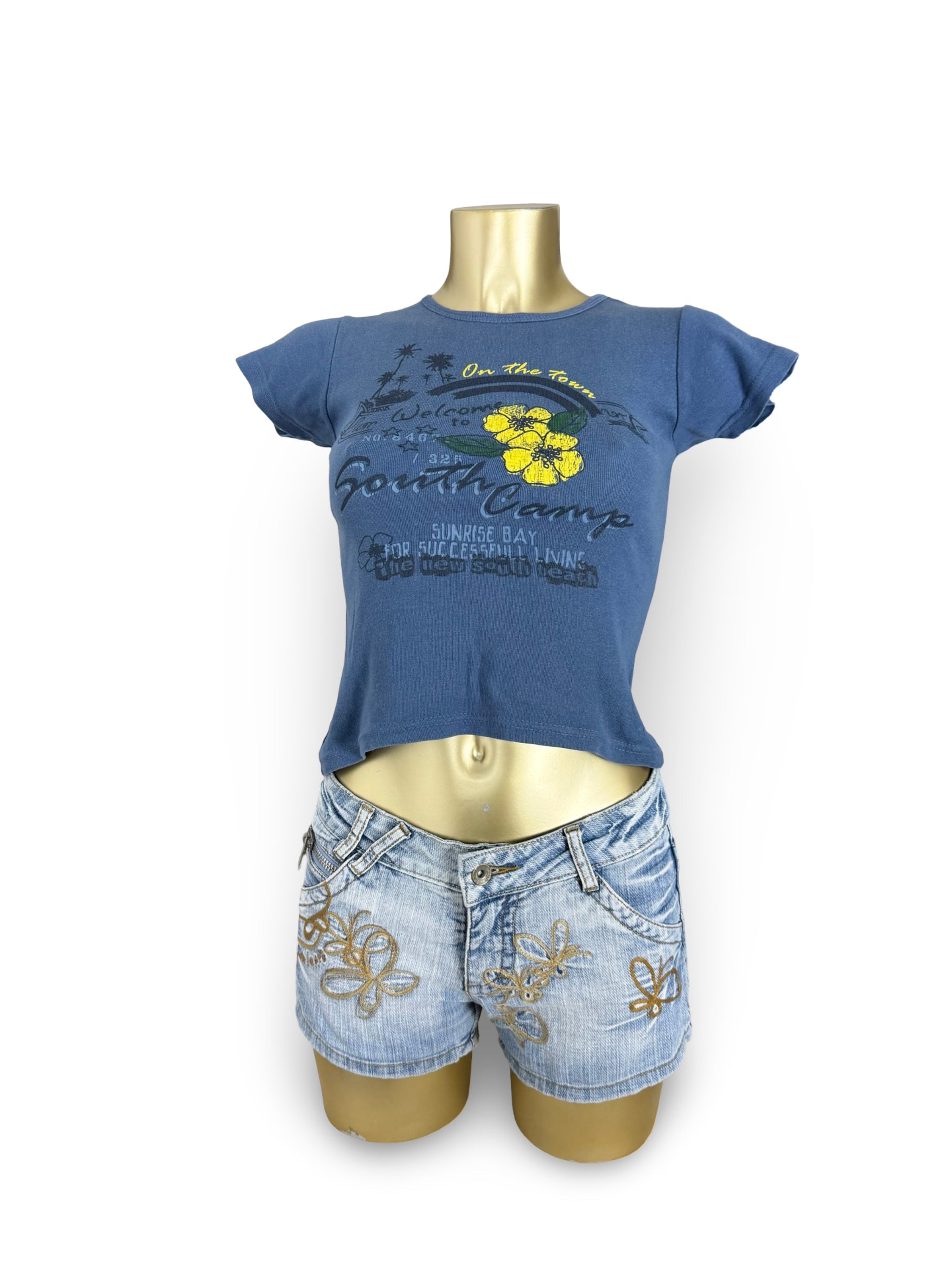 Navy graphic 100% cotton tee (XS)
