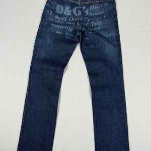 Blue denim low rise bootcut pants (S)