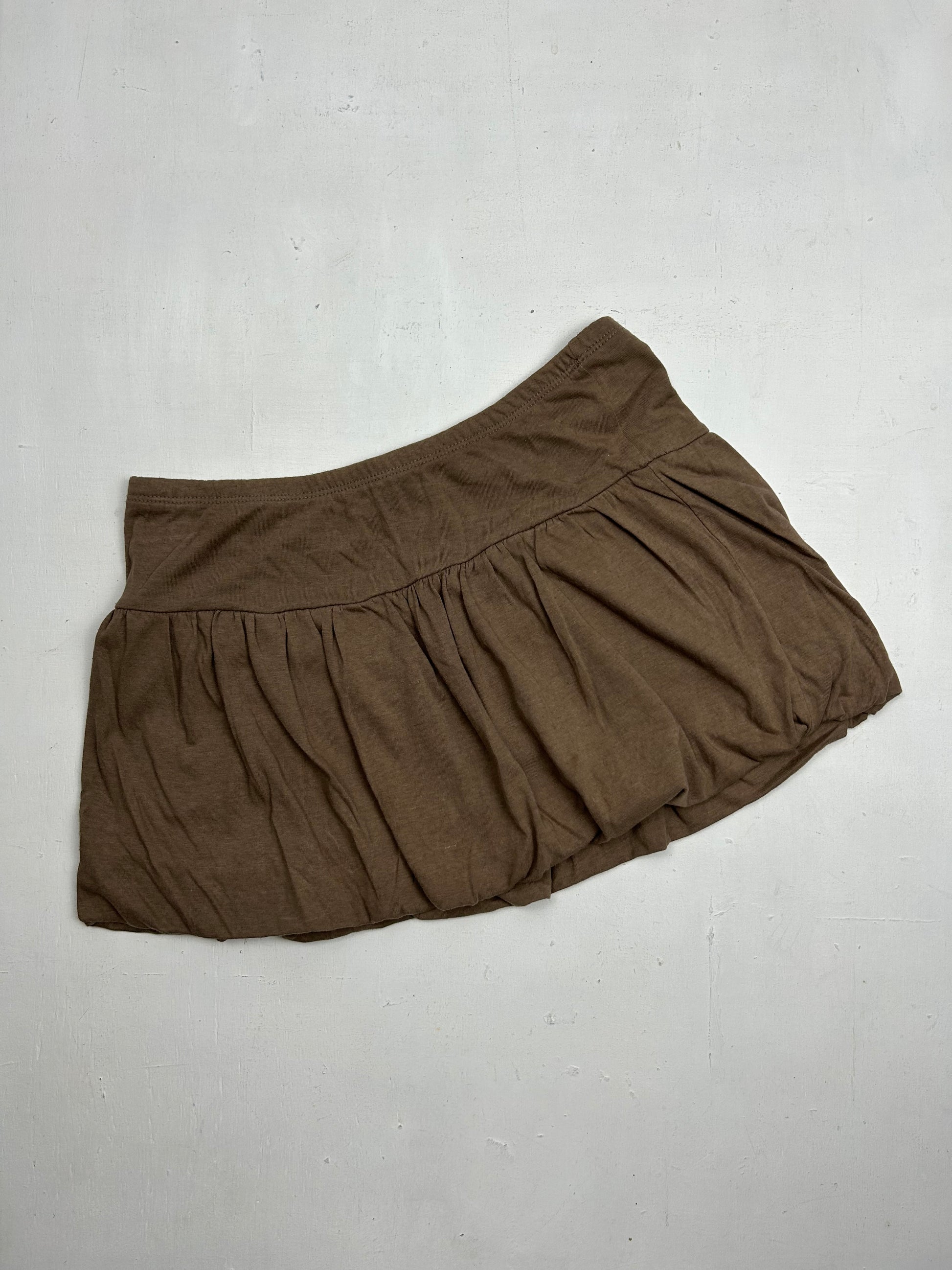 Cotton low rise mini pleated skirt (S)