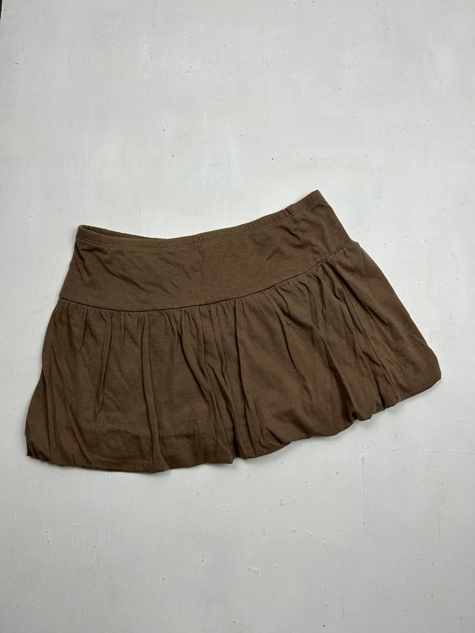 Cotton low rise mini pleated skirt (S)