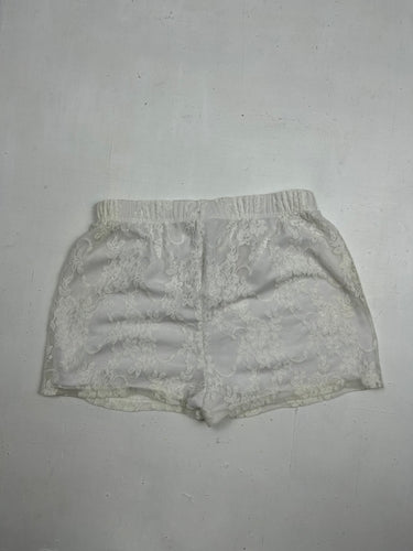 White mesh lace low rise mini short (XS)