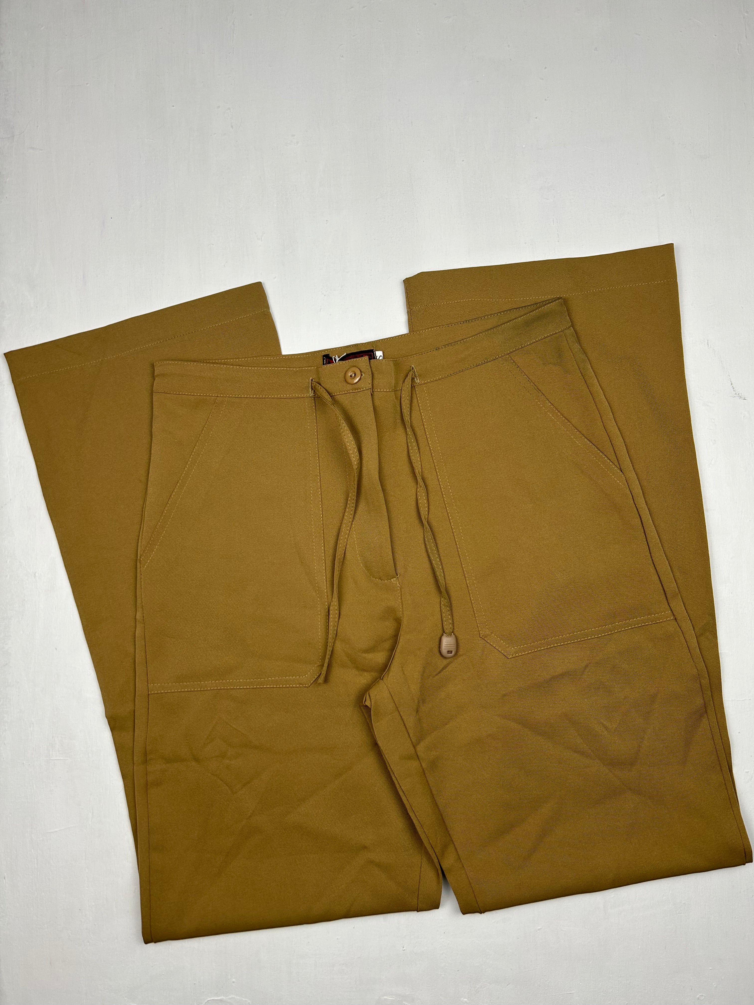 Beige bootcut office pants (S)
