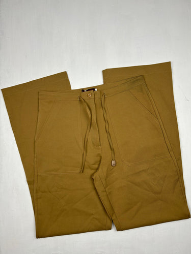 Beige bootcut office pants (S)