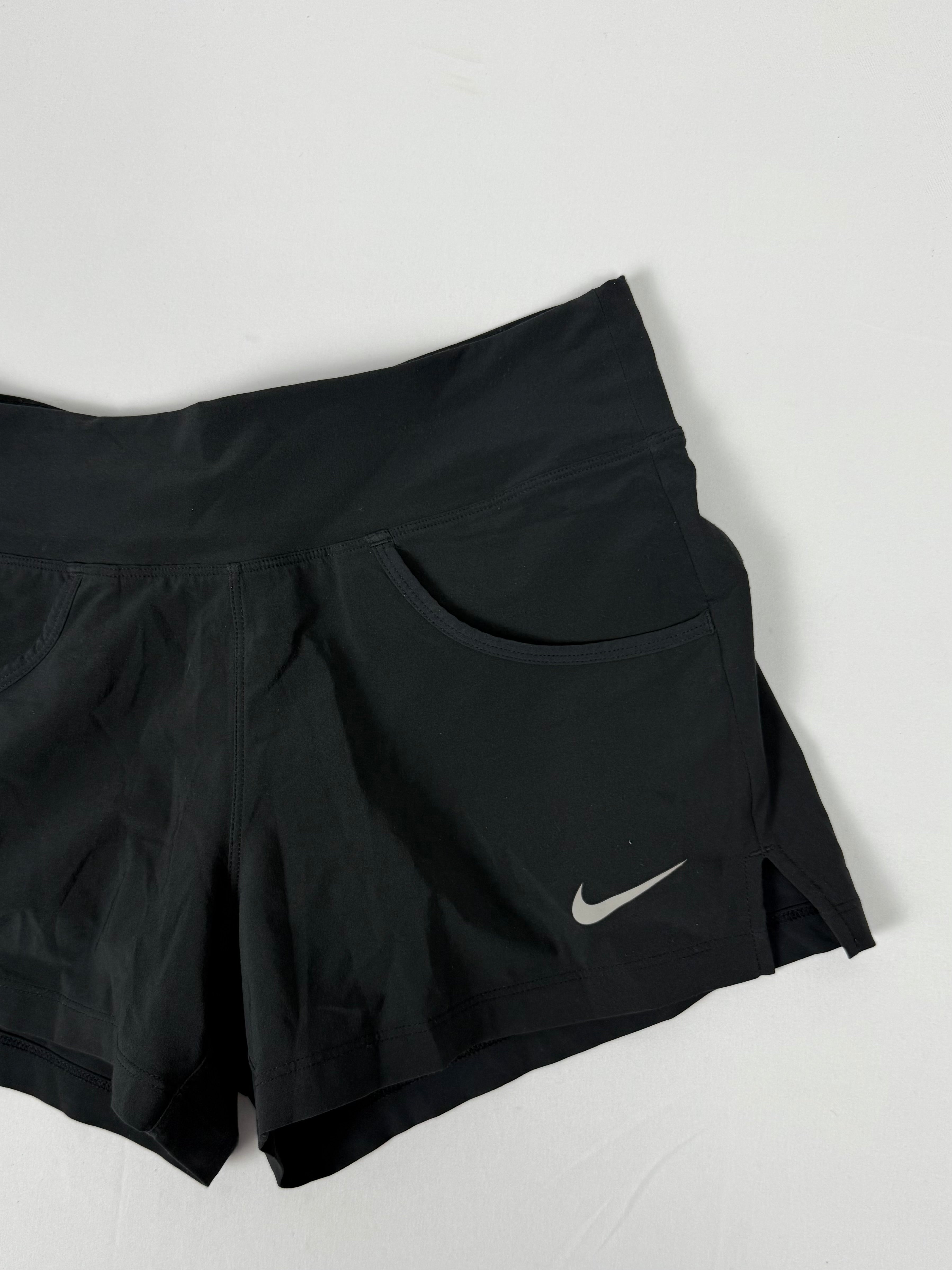 Black activewear running mini short (XS)