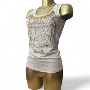 Rhinestones tight tank top (S/M)