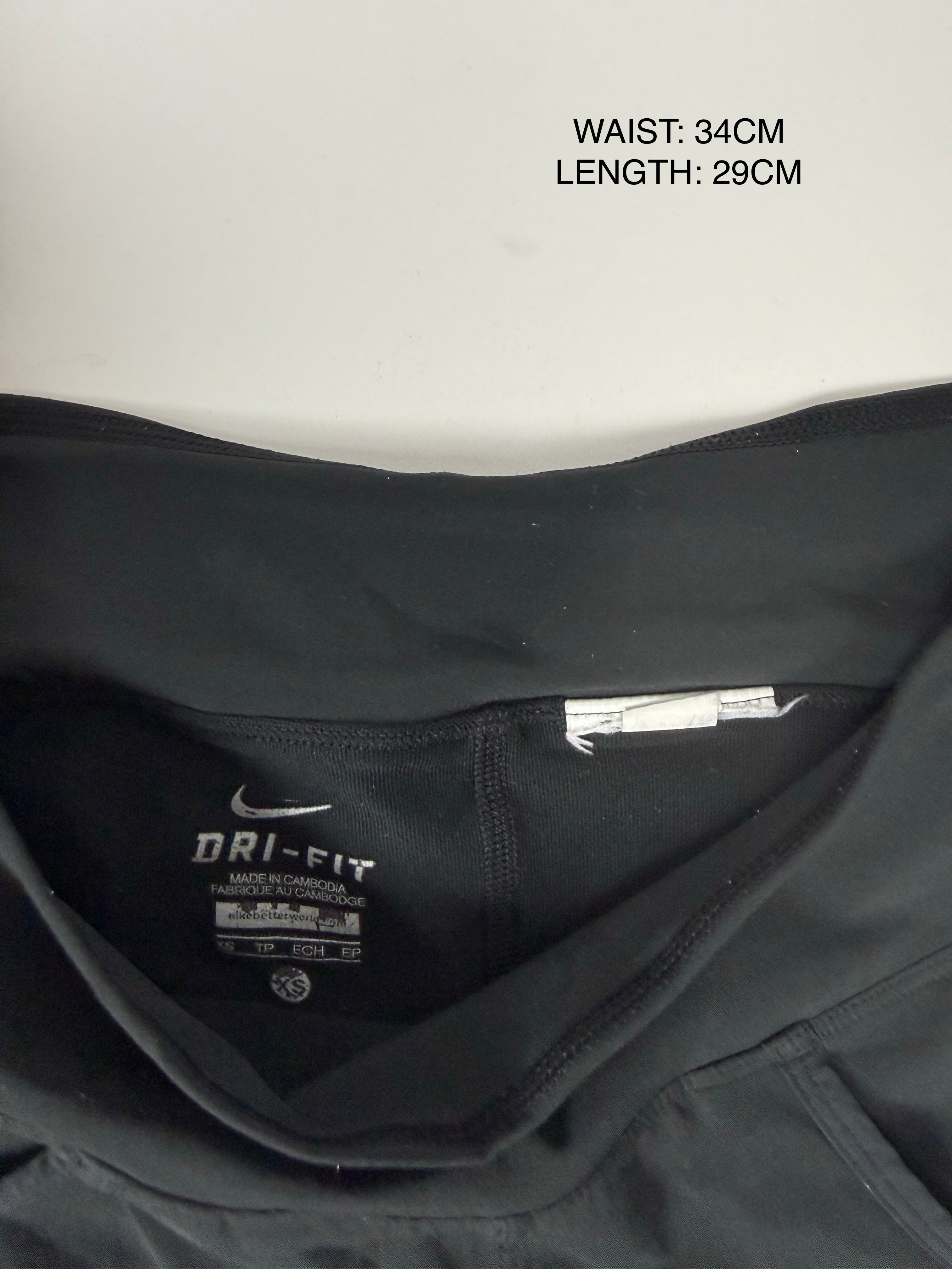 Black activewear running mini short (XS)