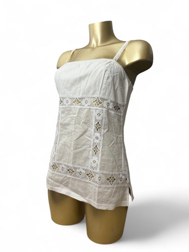 White 100% cotton cami top (S/M)