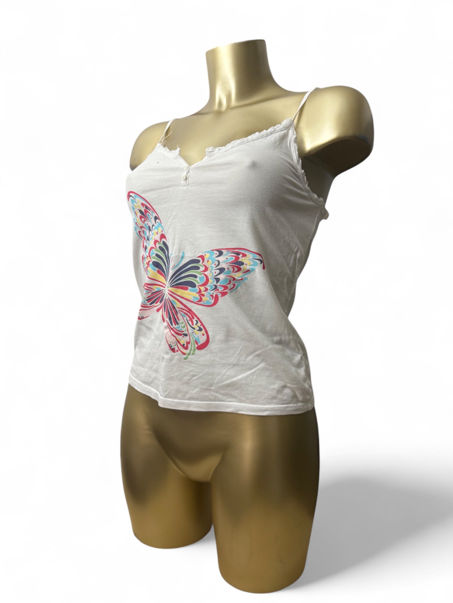 White butterfly cami top (S)