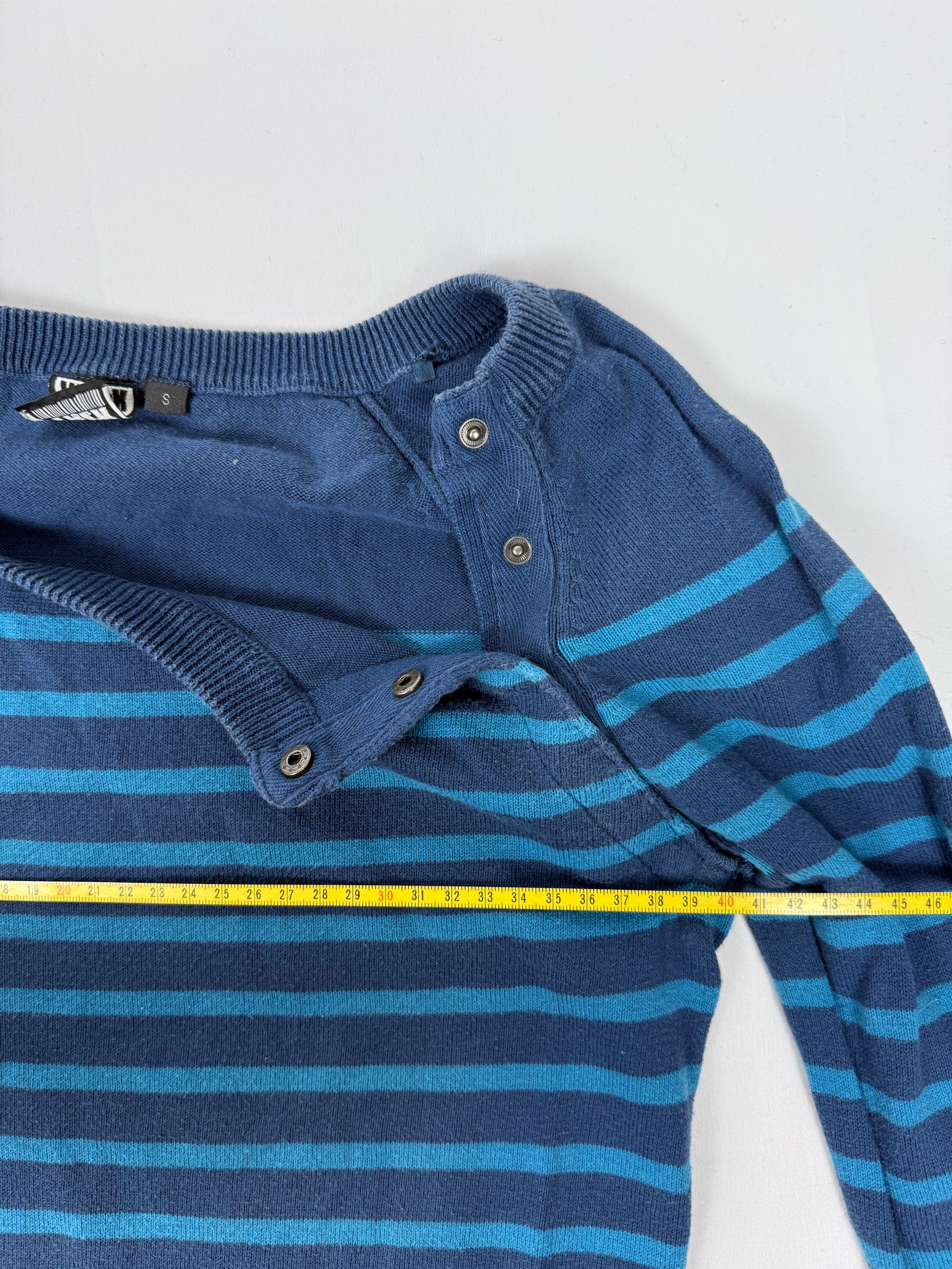 Blue cotton striped jumper (S)