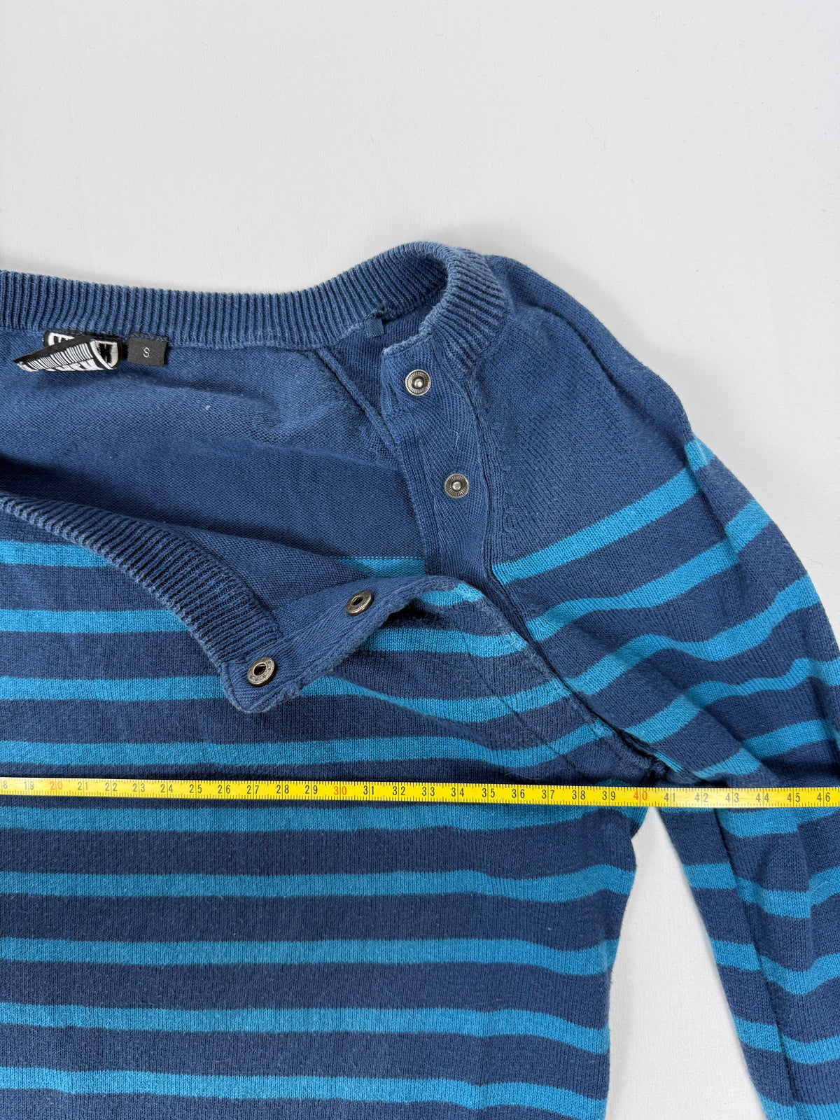 Blue cotton striped jumper (S)