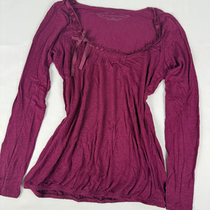 Burgundy coquette long sleeves top (M/L)