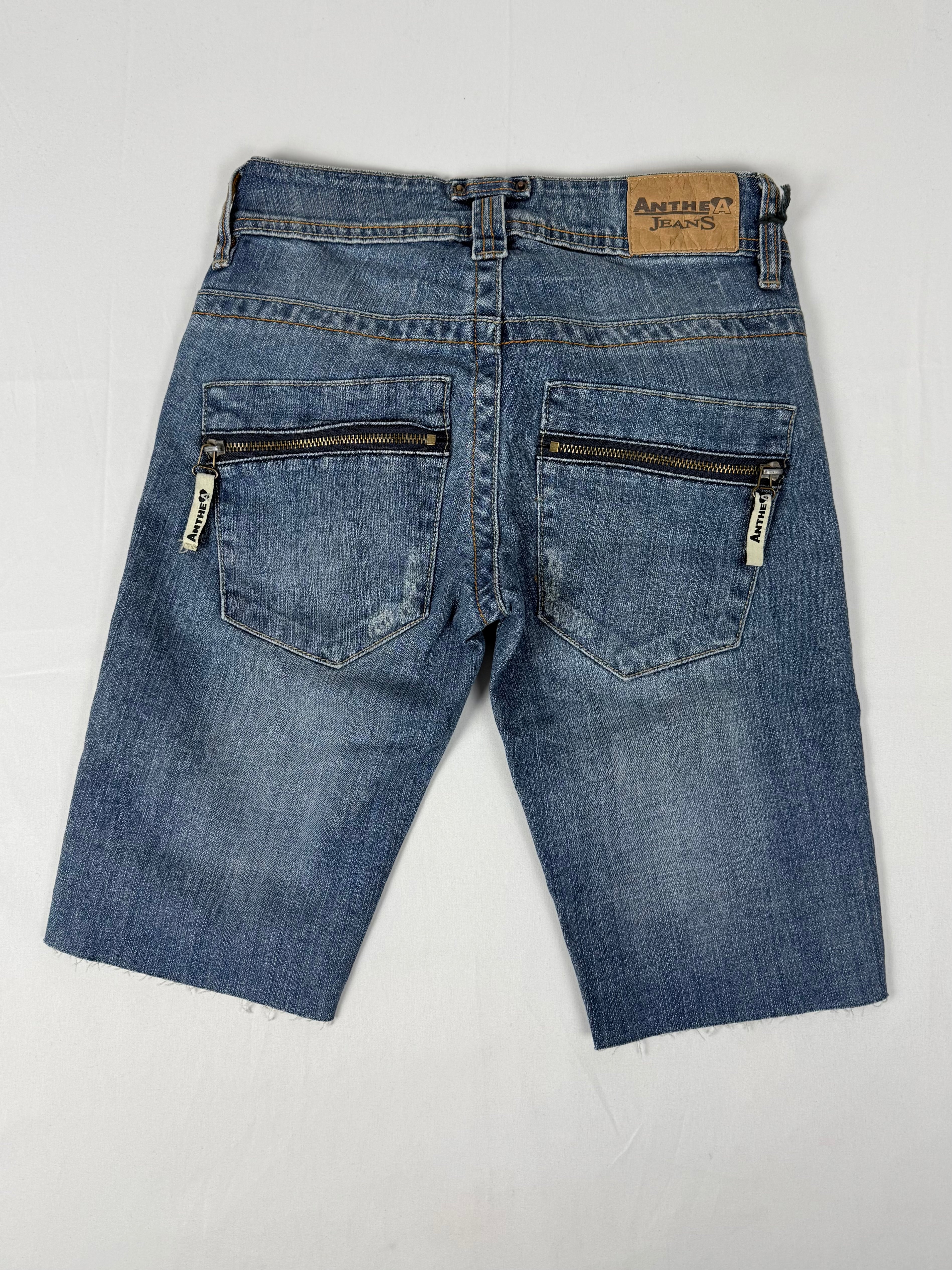Navy denim low rise mid short (S)