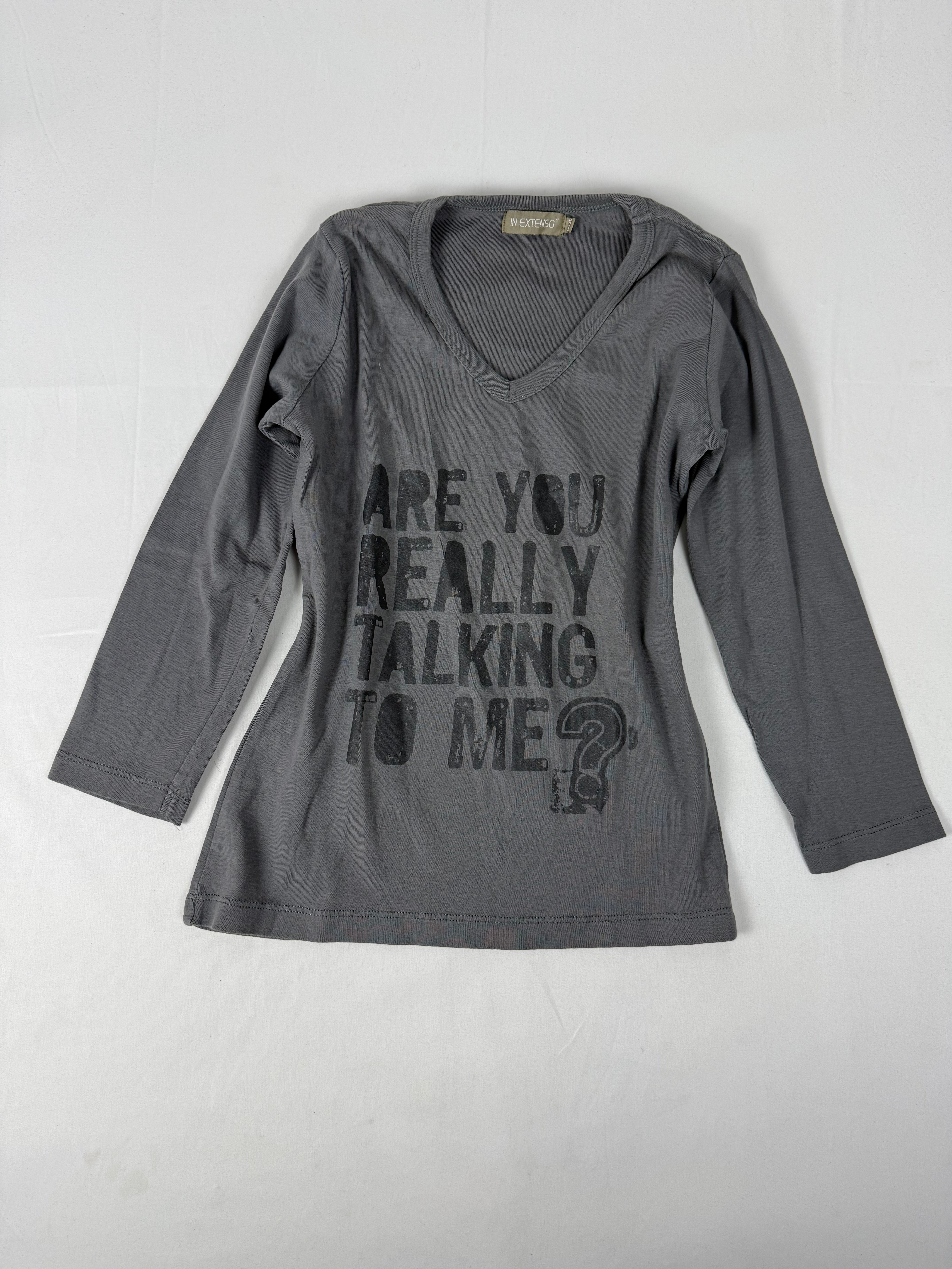 Graphic cotton long sleeves top (S)