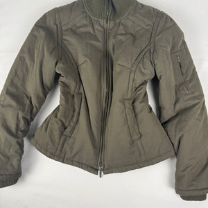 Khaki zip up puffer jacket (M/L)