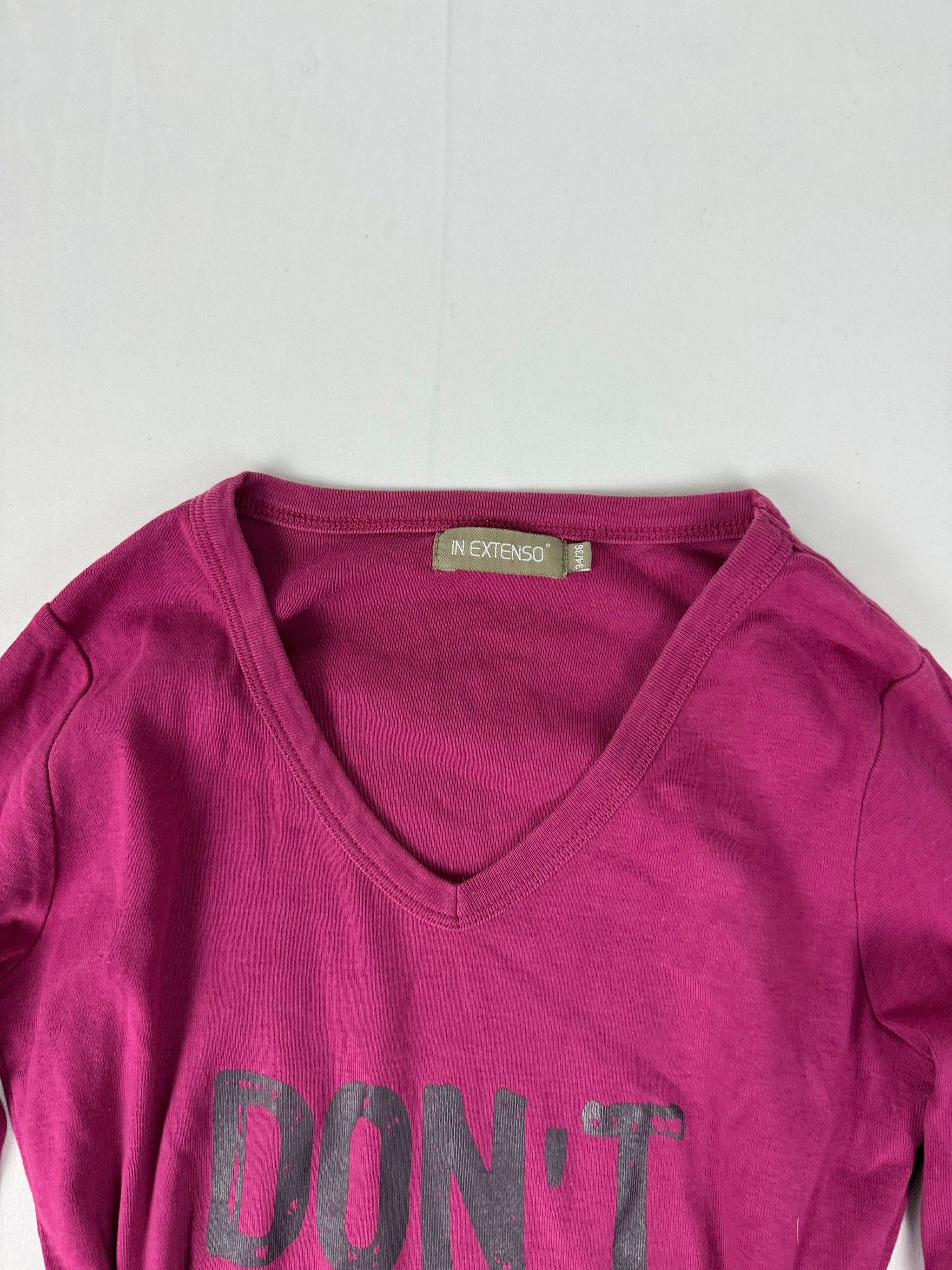 Graphic cotton long sleeves top (S)